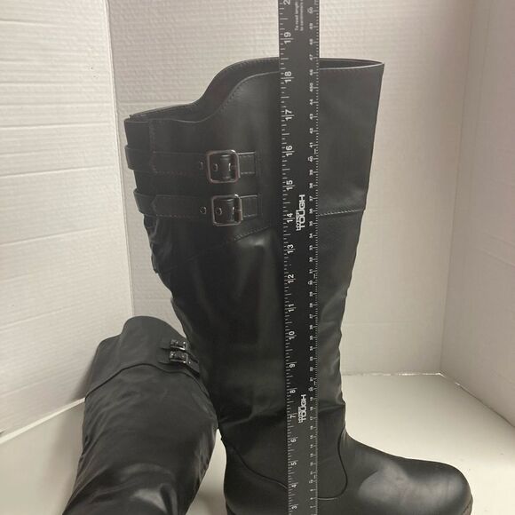 JG Women’s Riding Boots, Black,Sz 7.5, fur on inside, Inside zipper,buckle - Picture 8 of 13